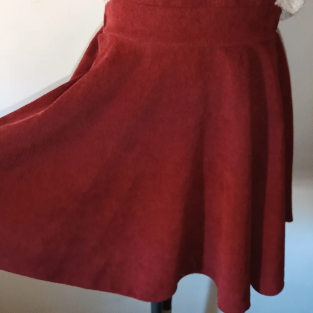 Burgundy Corduroy Jumper Dress (0223) - Picture 2 of 5